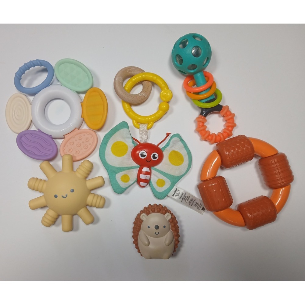 Fisher-Price‎ & Sassy Baby Toy Lot - Infant Sensory Rattles & Teethers